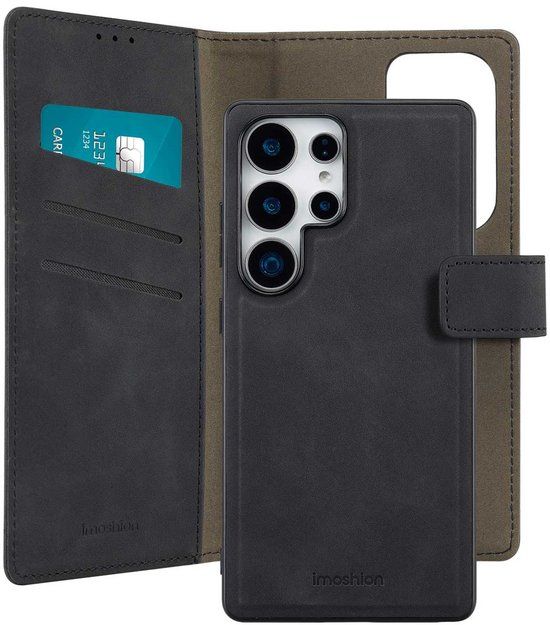 imoshion Hoesje - Geschikt voor Samsung Galaxy S25 Ultra - Uitneembare 2-in-1 Luxe Bookcase - Zwart