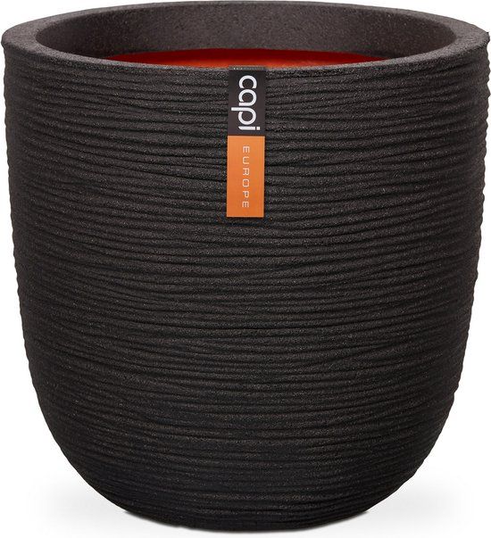 Capi Europe Bloempot bol Rib NL - 35x34 cm - Zwart