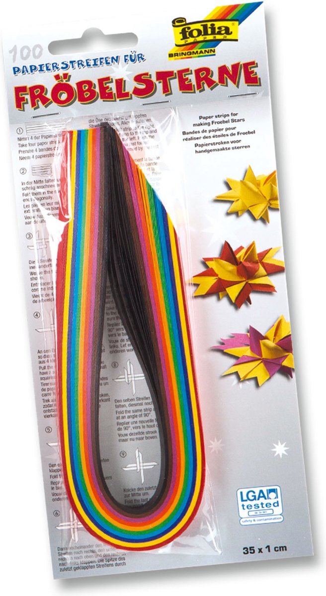 Folia Hobbypakket - Paper strips for star making 130g/m2 35x1cm x100
