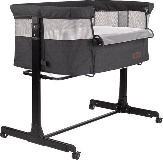 Novi Baby® Kyan Co-Sleeper - Donker Grijs/zwart - Wieg