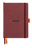 RHODIA 120035C - Soepel Notitieboek Bullet Journal Goalbook - A5 14,8 x 21 cm - Dot Stippen - 240 Pagina's - 2 Leeslinten en Elastieksluiting - Omslag in Imitatieleer - Orange Botanique Collectie