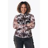 Colourful Rebel Curve top Plus Size met print - bruin