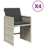 vidaXL Tuinstoelen 4 st met kussens poly rattan antraciet
