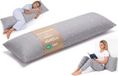 Zijslaapkussen ASE Spolka Akcyjna Zijslaapkussen 40x145 cm afneembare hoes – ergonomisch lichaamskussen body pillow voor zijslapers Bouclé zacht ademend vormvast – OEKO-TEX gecertificeerd Sterrenstelsel
