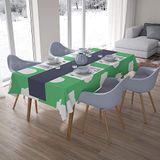 Bonamaison Tafelkleed, Anti-Mold, Sneldrogend, Waterdicht, 100% Polyester Tafellaken, Petroleum Groen, Wit, 140 x 200 Cm