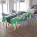 Bonamaison Tafelkleed, Anti-Mold, Sneldrogend, Waterdicht, 100% Polyester Tafellaken, Petroleum Groen, Wit, 140 x 200 Cm