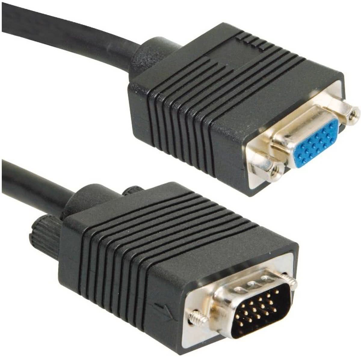 Dolphix VGA monitor verlengkabel - zwart - 3 meter