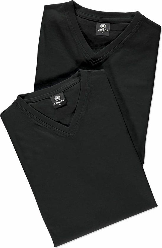 Lerros T-shirt Serafino - Zwart - Maat M - Herfst/Winter 2023 - Mannen