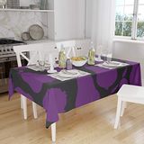 Bonamaison Tafelkleed, Anti-Mold, Sneldrogend, Waterdicht, 100% Polyester Tafellaken, Paars, zwart, 140 x 160 Cm