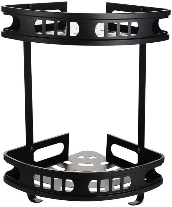 WillieJan Bad Doucherekje 42603 - 2 niveau's - Hoekbevestiging - Aluminium - Zwart