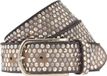 b.belt Leren Riem Nietengürtel Zoe Gold W85 Camel Lichtbruin