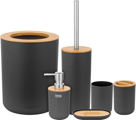 Teesa TSA0400-B Badkameraccessoires Set - Zwart