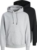 JACK&JONES JJEBRADLEY SWEAT HOOD 2PK MP Heren Zwart XS