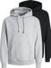 JACK&JONES JJEBRADLEY SWEAT HOOD 2PK MP Heren Zwart XS