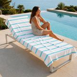 Komfortec Strandhanddoek 100x180 cm, Katoen, Grote Badhanddoek met Streepdessin, Zacht & Absorberend, Ideaal voor Strand, Zwembad en Vakantie