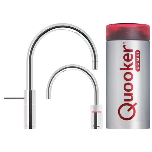 Quooker COMBI Nordic Round Twintaps Chroom - Losse kraan - Opbouw - Cooltouch