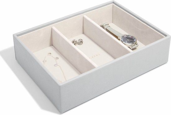 Stackers Juwelendoos Classic - Grey Pebble - Diepe sieradendoos - 3 secties