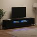 Maison Exclusive - Meuble TV LED BREDA, 3 pièces, noir, en panneaux de particules