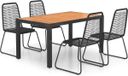 vidaXL 5-delige Tuinset PVC-rattan Zwart en Bruin