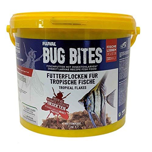 Fluval Bug Bites Visvoer Vlokken, met insectenlaven, voor tropische vissen, 1,7 kg