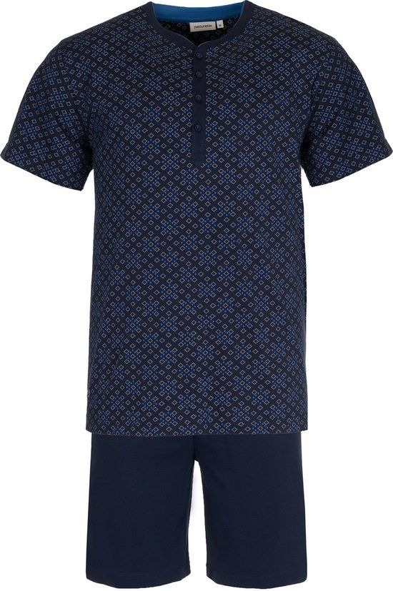 Pastunette Men's Shortama Cotton Dark Blue Button Closure Size 3XL