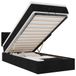 VidaXL Lit plateforme avec matelas et éclairage LED, noir, 80x200 cm, rembourré