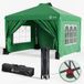 VOUNOT Tuinpaviljoen 3x3m Pop-up Tent Opvouwbaar Waterdicht UV-bescherming Ademend In Hoogte Verstelbaar Met Wandelen En Draagtas Groen