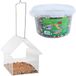 Esschert Design Vogelhuisje/voedertafel transparant kunststof 15 cm inclusief 4-seizoenen energy vogelvoer - Vogelvoederhuisje
