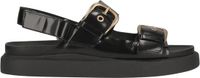 CLARKS Aristella Bay Vrouwen Platte Sandalen Zwart Leer Maat 41
