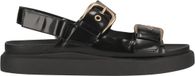 CLARKS Aristella Bay Vrouwen Platte Sandalen Zwart Leer Maat 41