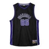 Marvel T-shirt de basket, noir, taille XS, en polyester, imprimé Black Panther