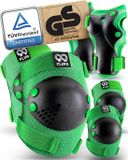 99FLIPS Skate Kniebeschermer Set - Bescherming Kinderen Knee en Elbow Bescherming - Skaten Protection Beschermset - GROEN - S/M