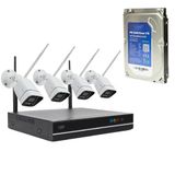 PNI House WiFi660 NVR-videobewakingspakket met 4 draadloze camera's, 3 MP en PNI SafeHouse 1 TB harde schijf