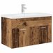 vidaXL Meuble sous lavabo avec vasque intégrée, bois traité, bois vieilli, blanc