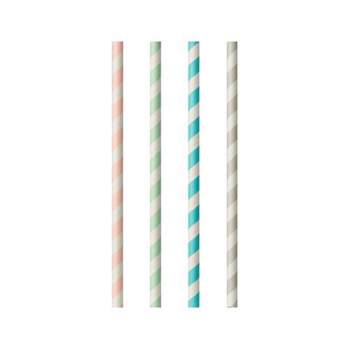 Papstar 87011 Drinkrietjes - Papier - Verschillende kleuren - 100 stuks - Ø 6 mm