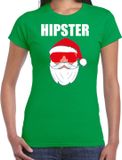 Bellatio Decorations Shoppartners Bv Fout Kerstshirt / Kerst t-shirt Hipster Santa groen voor dames - M