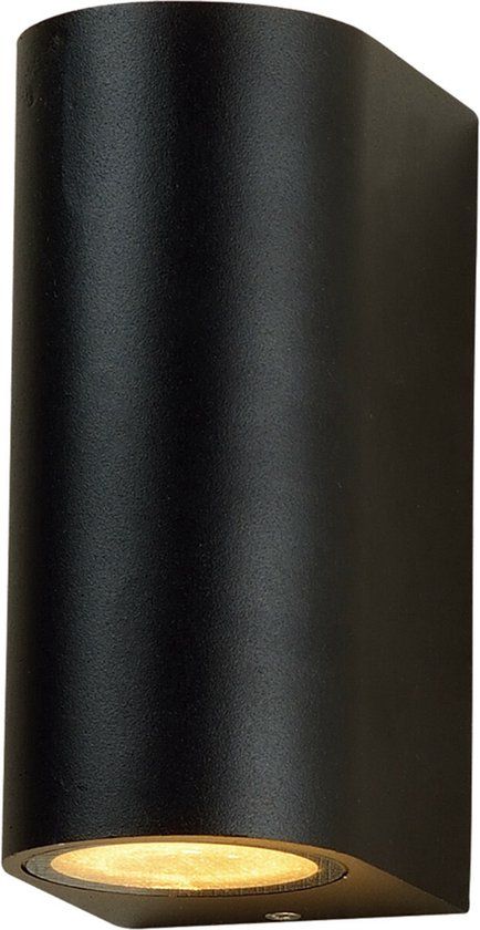 BES LED LED Tuinverlichting - Buitenlamp - Prixa Hoptron - Up en Down - GU10 - Rond - Mat Zwart - Aluminium - Philips CorePro - 5W - Warm Wit - Dimbaar