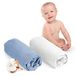 Dreamzie Hoeslaken 60x120 Babybedje (x2) - 100 procent Katoen - Oeko Tex - Kinderhoeslakens - Wit en Blauw