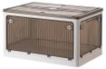 Boîte de rangement pliable XL, transparente, empilable, avec couvercle