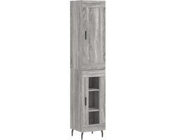 VidaXL Hoge Kast 34,5x34x180 cm Bewerkt Hout Grijs Sonoma Eikenkleurig