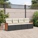 Maison Exclusive - Ensemble de jardin, composé de 4 pièces avec coussins, noir, fabriqué en polyrotin