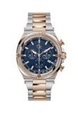 Gc Gc Ironclass Chrono Metal Quartz Chronograafhorloge Zilverkleurig En Roségoudkleurig Kast Gemaakt Van 100% Roestvrij Staal En Een Armband Van 100% Roestvrij Staal 43 Z32001G2MF