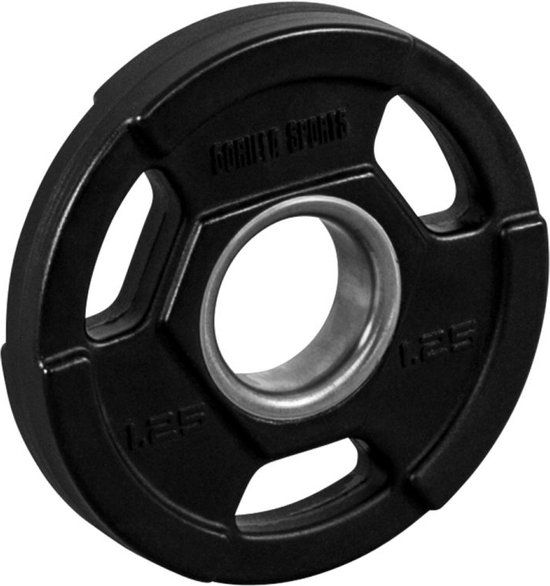 Gorilla Sports Olympische Halterschijf 1,25 kg - Gripper Kunststof - Zwart - 50 mm
