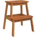 Tabouret-escabeau 2 marches 40x38x50 cm bois d'acacia massif