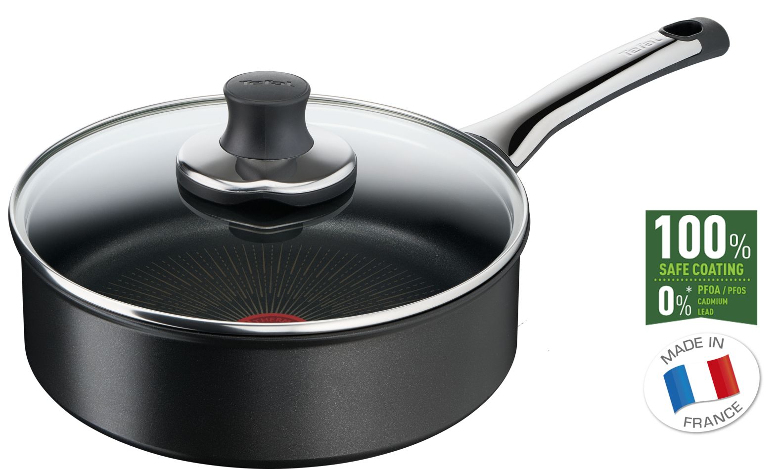 Tefal Excellence Hapjespan - 24cm with Lid - Black - Induction Compatible