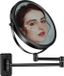 Bol Miroir de maquillage mural 8 pouces - grossissement 1x/10x et rotation à 360° - noir