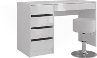 Vicco Sherry Kaptafel – 119.8 cm met kruk Wit/wit hoogglans
