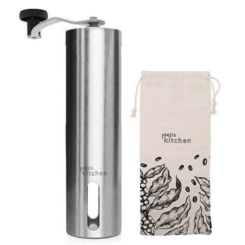 joeji's Kitchen Handmatige koffiemolen - Handkoffiemolen - Handmatig - RVS - Keramisch - Draagbaar - Set