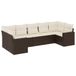 vidaXL 7-delige Loungeset met kussens, polyrattan, bruin