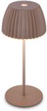 B.K.Licht BRILONER Champ mini - Oplaadbare Mini Tafellamp - Snoerloze Lamp - Touch Dimbaar - Binnen en Buiten - German Design Award Winner 2025 - Bruin - Ø8,5 x 20cm
